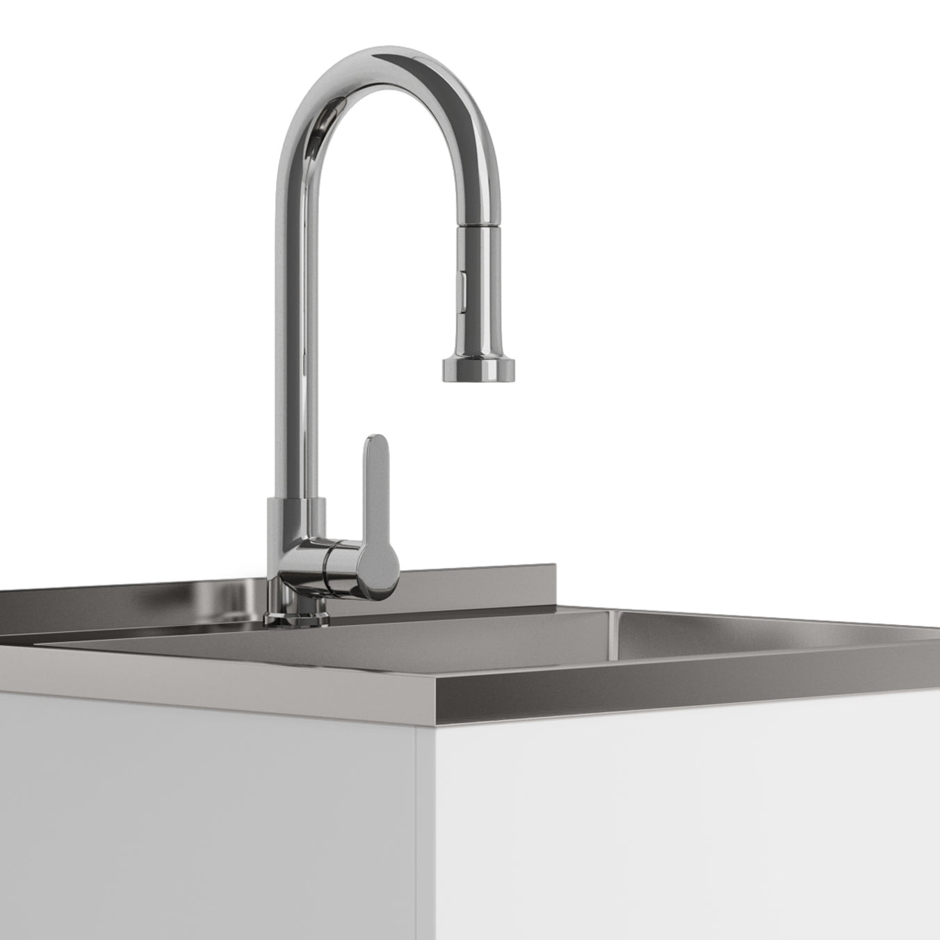 24"/28" Laundry Cabinet with Faucet and Stainless Steel Sink - White  from Lordear