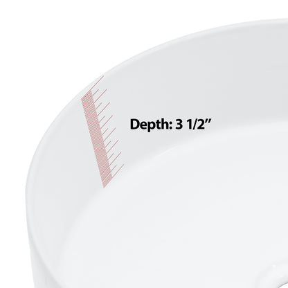 Lordear 16'' x 16'' Ceramic Topmount Round Vessel Bathroom Sink  from Lordear