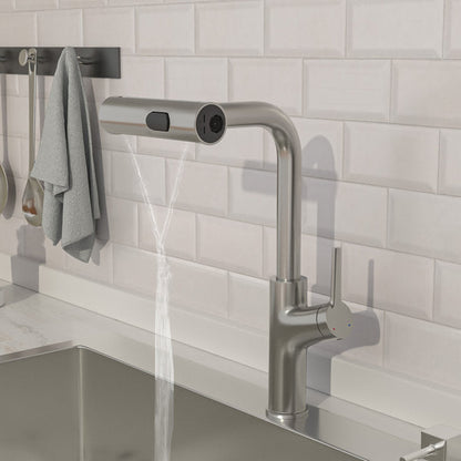 Lordear Stainless Steel Four-Function Pull-Down Sprayer Kitchen Faucet  from Lordear
