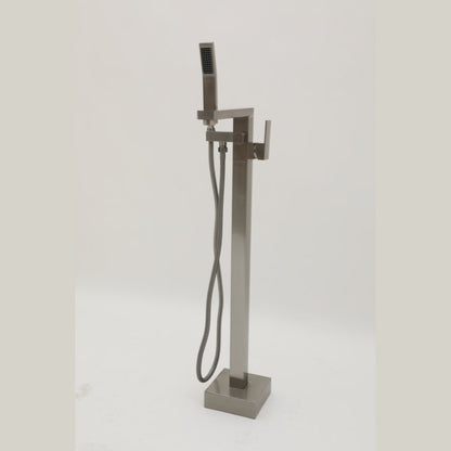Lordear Freestanding Bathtub Faucet Floor Tub Spout with Diverter Filler Floor Mount Brass Bathroom Faucets with Hand Shower  from Lordear