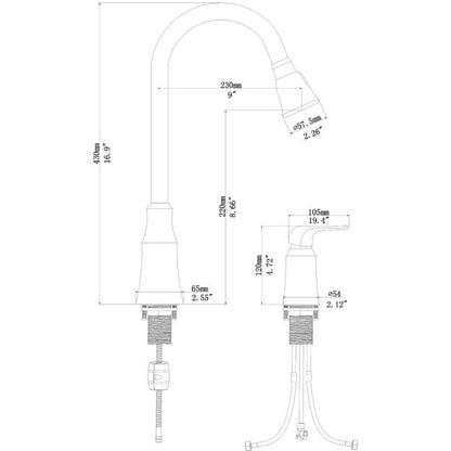 Lordear Brass Split 360 Degree Pull Down Black Kitchen Faucet  from Lordear