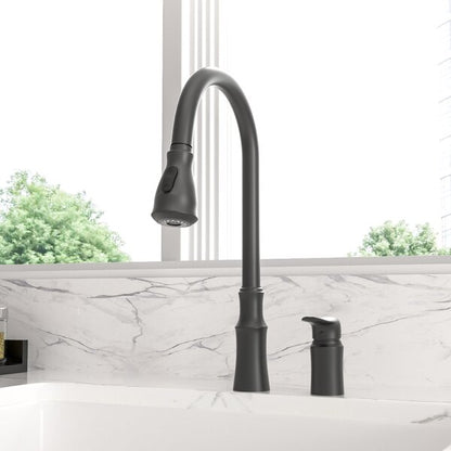 Lordear Brass Split 360 Degree Pull Down Black Kitchen Faucet  from Lordear