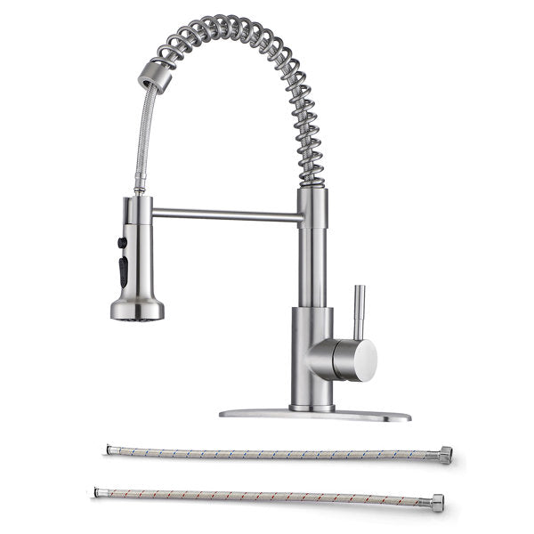Lordear Stainless Steel Brushed Nickel 360-degree Pull Down Single Handle Kitchen Faucet  from Lordear