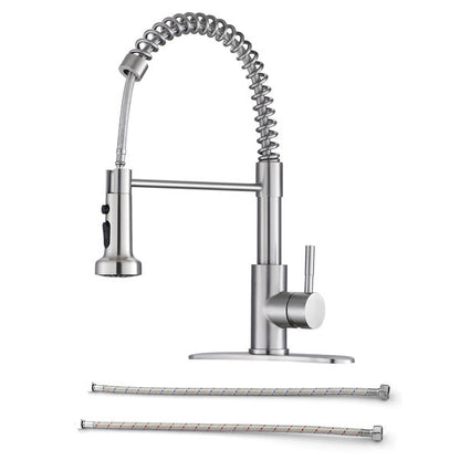Lordear Stainless Steel Brushed Nickel 360-degree Pull Down Single Handle Kitchen Faucet  from Lordear