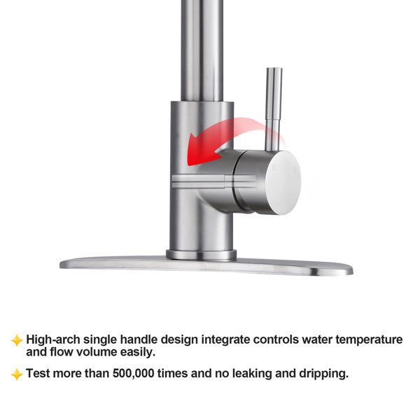Lordear Stainless Steel Brushed Nickel 360-degree Pull Down Single Handle Kitchen Faucet  from Lordear