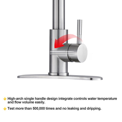 Lordear Stainless Steel Brushed Nickel 360-degree Pull Down Single Handle Kitchen Faucet  from Lordear