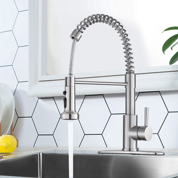Lordear Stainless Steel Brushed Nickel 360-degree Pull Down Single Handle Kitchen Faucet  from Lordear