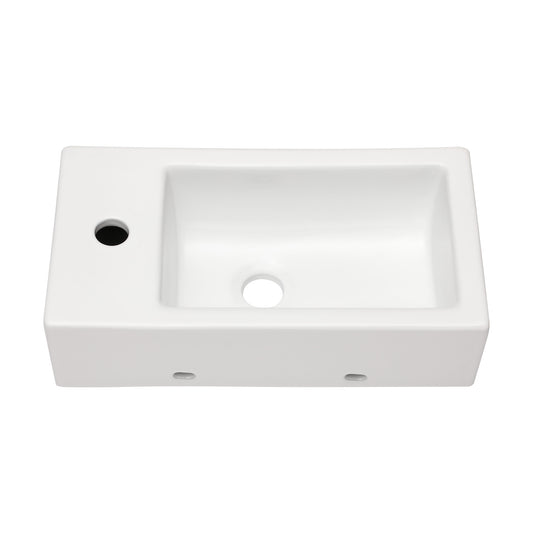 Lordear White Ceramic 18"x 10" Rectangle Wall Mount Bathroom Sink  from Lordear
