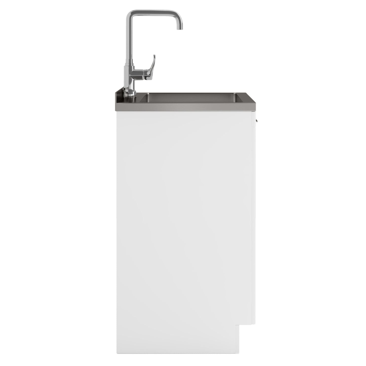 All-in-One Utility 10-inch Deep Stainless Steel Sink & 24/28-inch Pure White Laundry Cabinet With Faucet  from Lordear