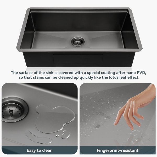 Lordear 30" x 18" Stainless Steel Black Undermount Workstation Kitchen Sink  from Lordear
