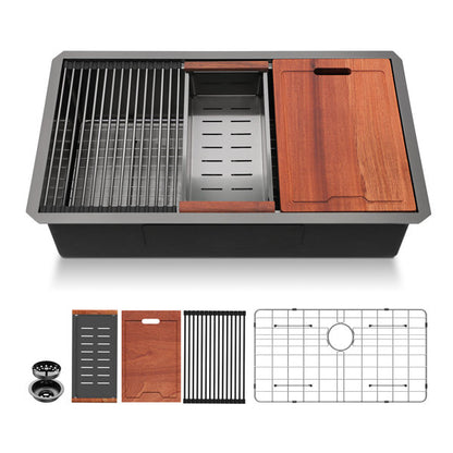 Lordear 30" x 18" Stainless Steel Black Undermount Workstation Kitchen Sink  from Lordear