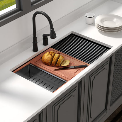 Lordear 30" x 18" Stainless Steel Black Undermount Workstation Kitchen Sink  from Lordear