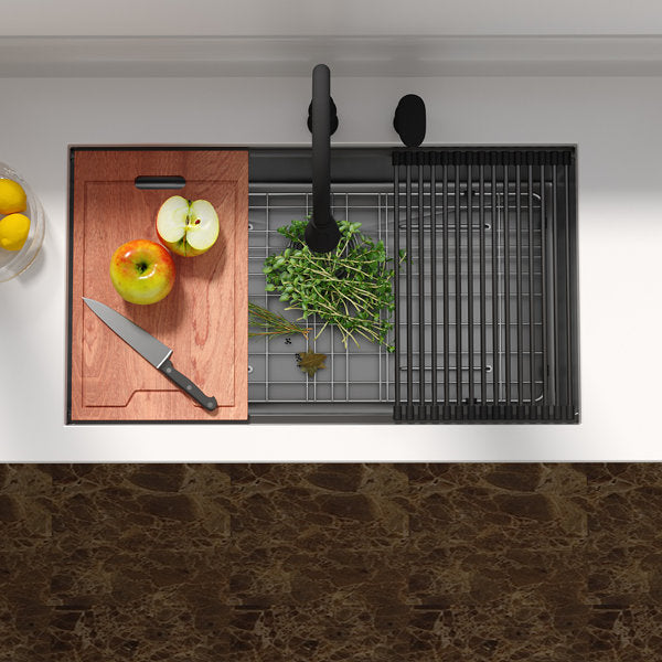 Lordear 30" x 18" Stainless Steel Black Undermount Workstation Kitchen Sink  from Lordear
