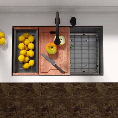 Lordear 30" x 18" Stainless Steel Black Undermount Workstation Kitchen Sink  from Lordear