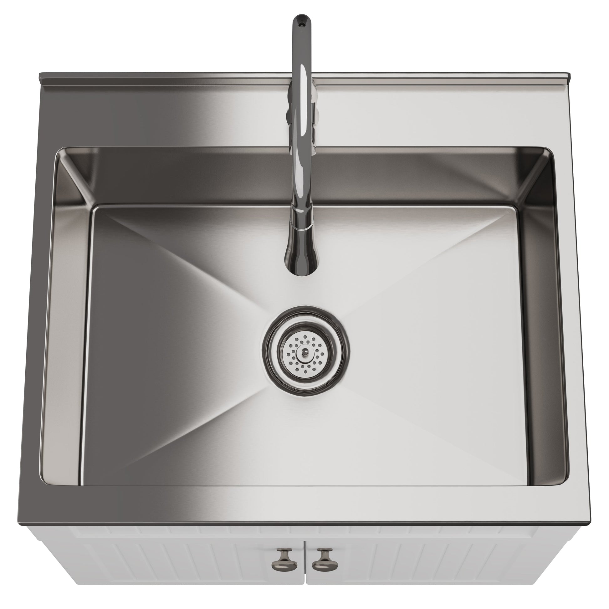 28in  Stainless Steel White Laundry Cabinet with Faucet and Sink  from Lordear