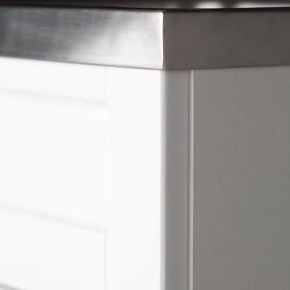 24-inch All-in-One Utility Stainless Steel Sink &  Pure White Laundry Cabinet with Chrome Faucet  from Lordear