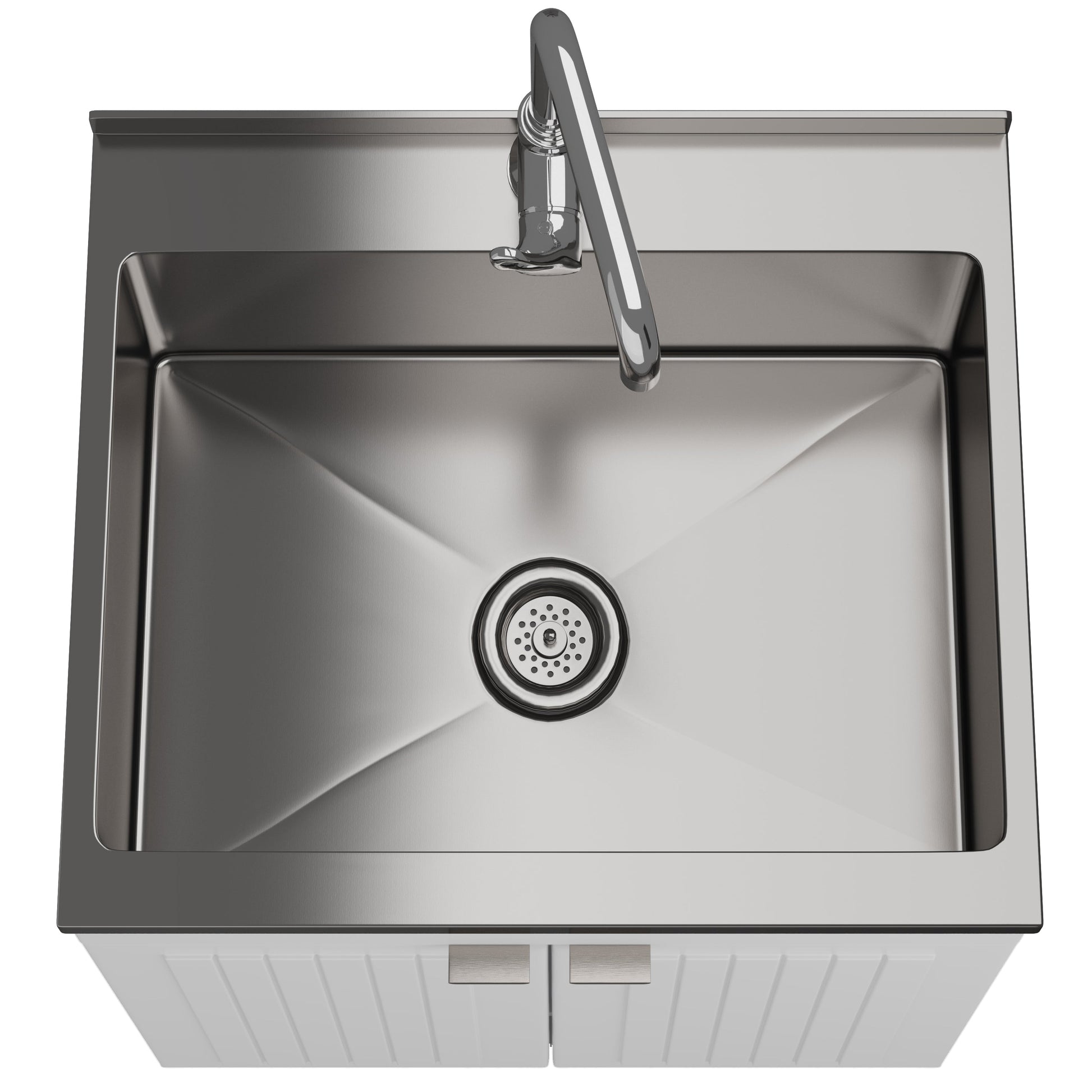 All-in-One Utility 10-inch Deep Stainless Steel Sink & 24/28-inch Pure White Laundry Cabinet With Faucet  from Lordear