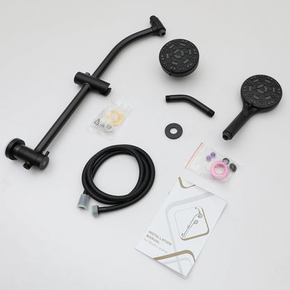 Lordear 5" ‎Stainless Steel Wall Mounted Matte Black Rainfall Round Dual Shower Head Set  from Lordear
