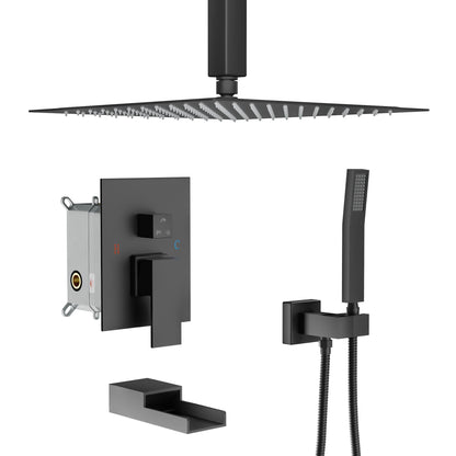 Luxury Rain Mixer Shower Combo Celling Mounted Rainfall Shower Head System Square Rain Shower Head  from Lordear