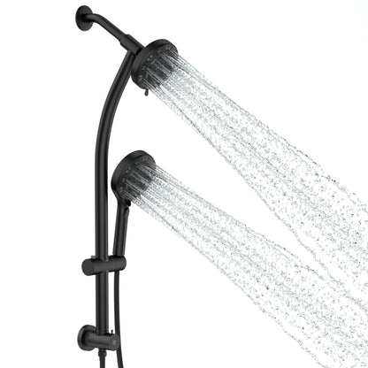 Lordear 5" ‎Stainless Steel Wall Mounted Matte Black Rainfall Round Dual Shower Head Set  from Lordear