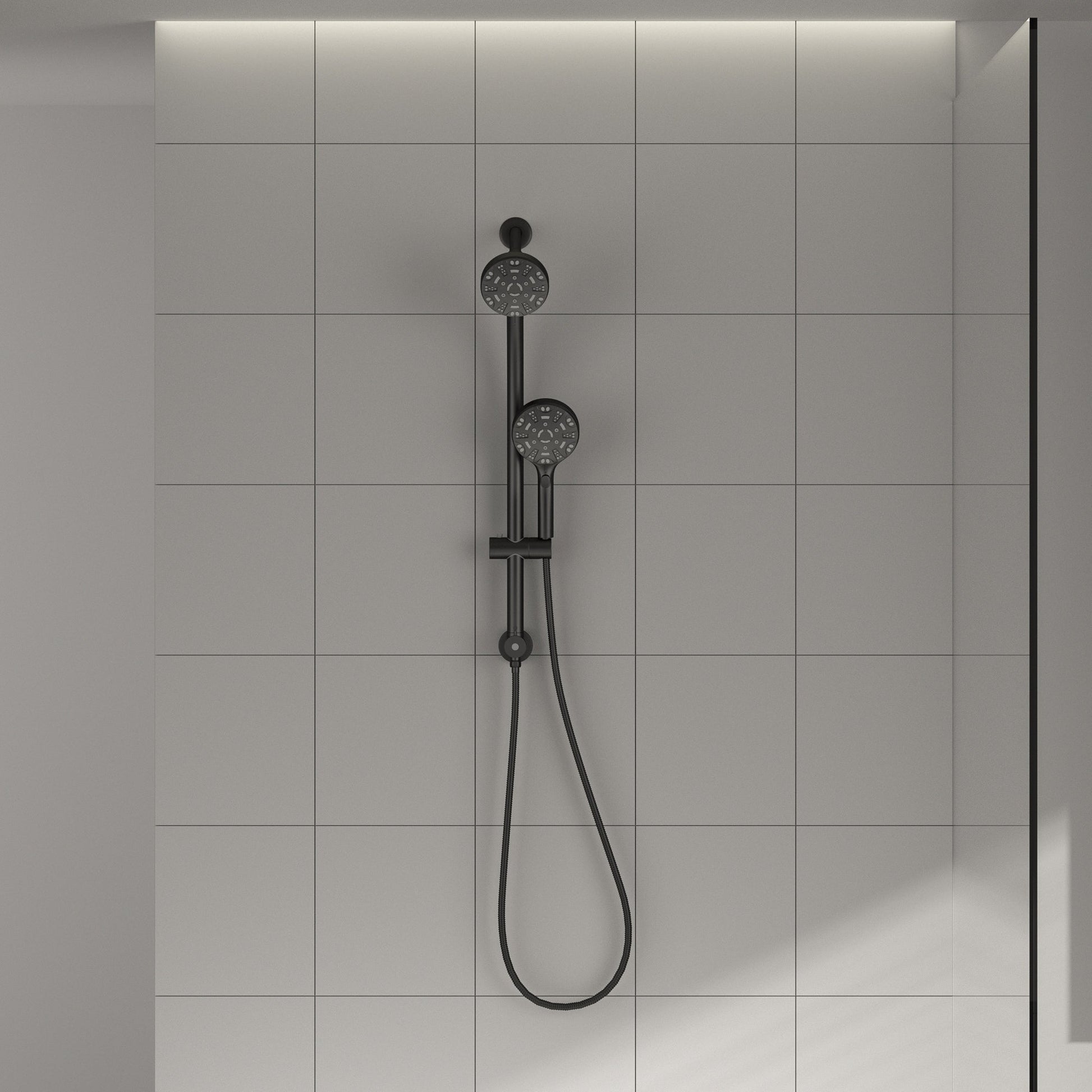 Lordear 5" ‎Stainless Steel Wall Mounted Matte Black Rainfall Round Dual Shower Head Set  from Lordear