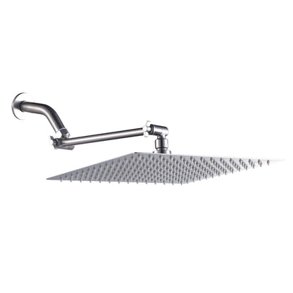 Lordear 11" Brass Wall Mounted Adjustable Chrome Rainfall Shower Head Extender Arm  from Lordear