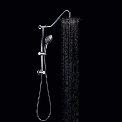 Lordear 10" Stainless steel Wall Mounted Round Rainfall Shower Head with Handheld Shower and Adjustable Slide Bar  from Lordear
