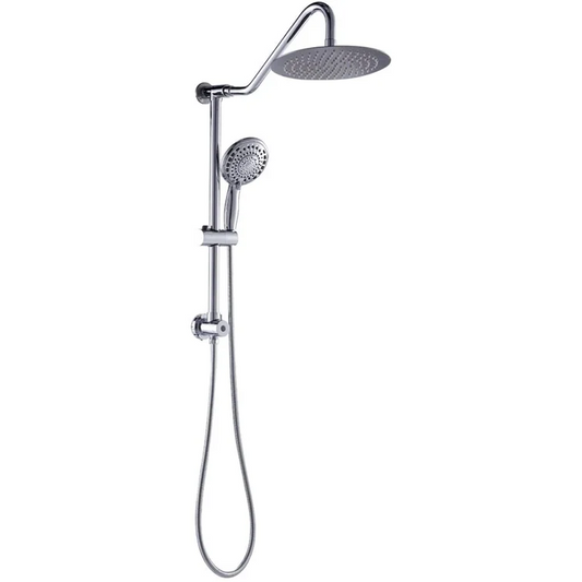 Lordear 10" Stainless steel Wall Mounted Round Rainfall Shower Head with Handheld Shower and Adjustable Slide Bar  from Lordear