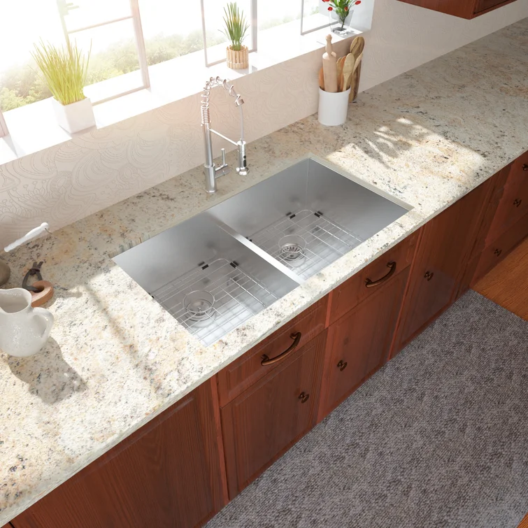Lordear Stainless Steel Double Bowl Undermount Low Divide Kitchen Sink  from Lordear