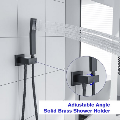 Lordear Stainless Steel Wall Mounted Rainfall Shower Head with Handheld and Waterfall Faucet  from Lordear