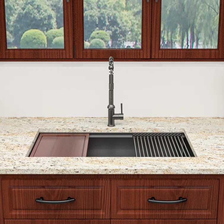 Lordear 33" x 19" Stainless Steel Black Single Bowl Workstation Kitchen Sink  from Lordear