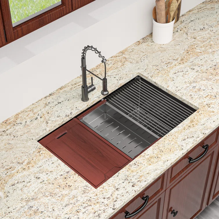 Lordear 33" x 19" Stainless Steel Black Single Bowl Workstation Kitchen Sink  from Lordear