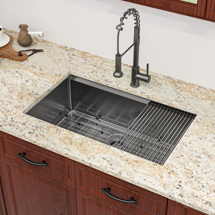 Lordear 33" x 19" Stainless Steel Black Single Bowl Workstation Kitchen Sink  from Lordear