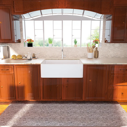 Lordear 33" W x 20" D Ceramic Apron Front Farmhouse Kitchen Sink Single Bowl with Grid Strainer  from Lordear