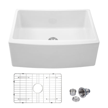 Lordear 24" Ceramic White Apron Front Single Bowl Farmhouse Kitchen Sink  from Lordear