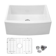 Lordear 24'' Ceramic White Apron Front Single Bowl Farmhouse Kitchen Sink  from Lordear