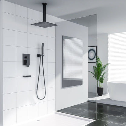 Lordear 12" ‎Stainless Steel Wall Mounted Square Rainfall Shower Head System Faucet Set  from Lordear