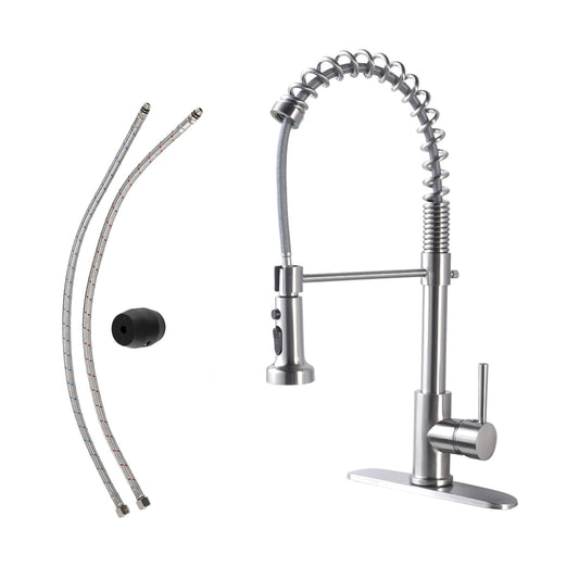 Lordear Stainless Steel Brushed Nickel Single Handle Pull Down Kitchen Faucet  from Lordear