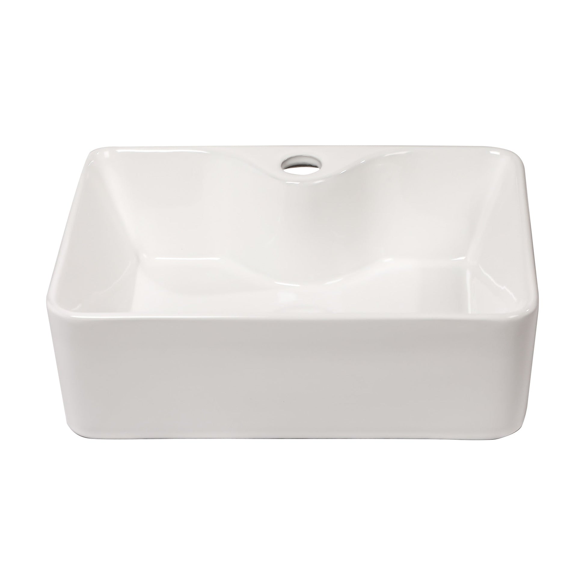 Lordear 16" W X 12" D White Ceramic Vessel Bathroom Sink with Faucet Hole  from Lordear