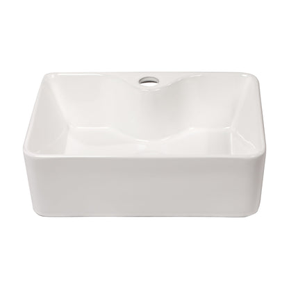Lordear 16" W X 12" D White Ceramic Vessel Bathroom Sink with Faucet Hole  from Lordear