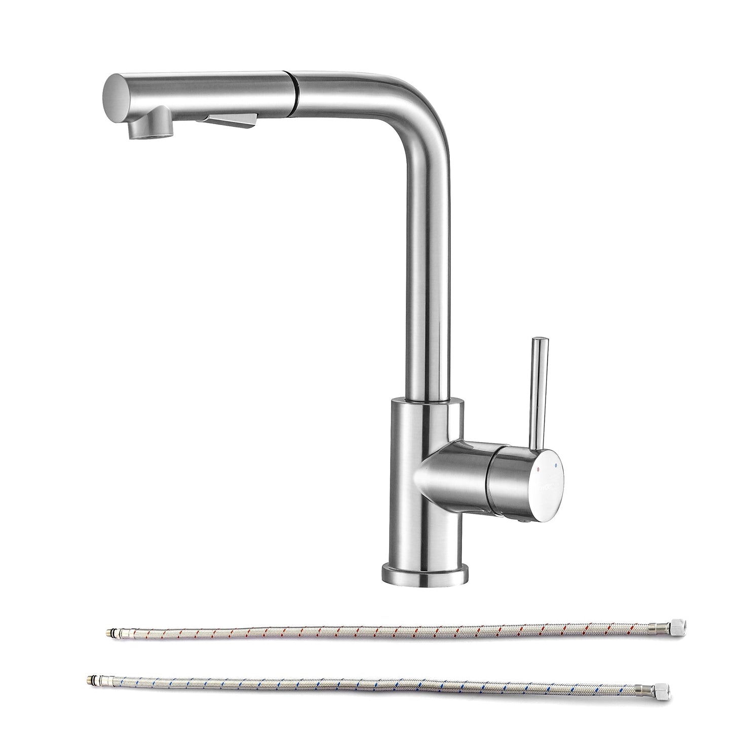 Lordear Brass Pull Down Brushed Nickel Single Handle Kitchen Faucet  from Lordear
