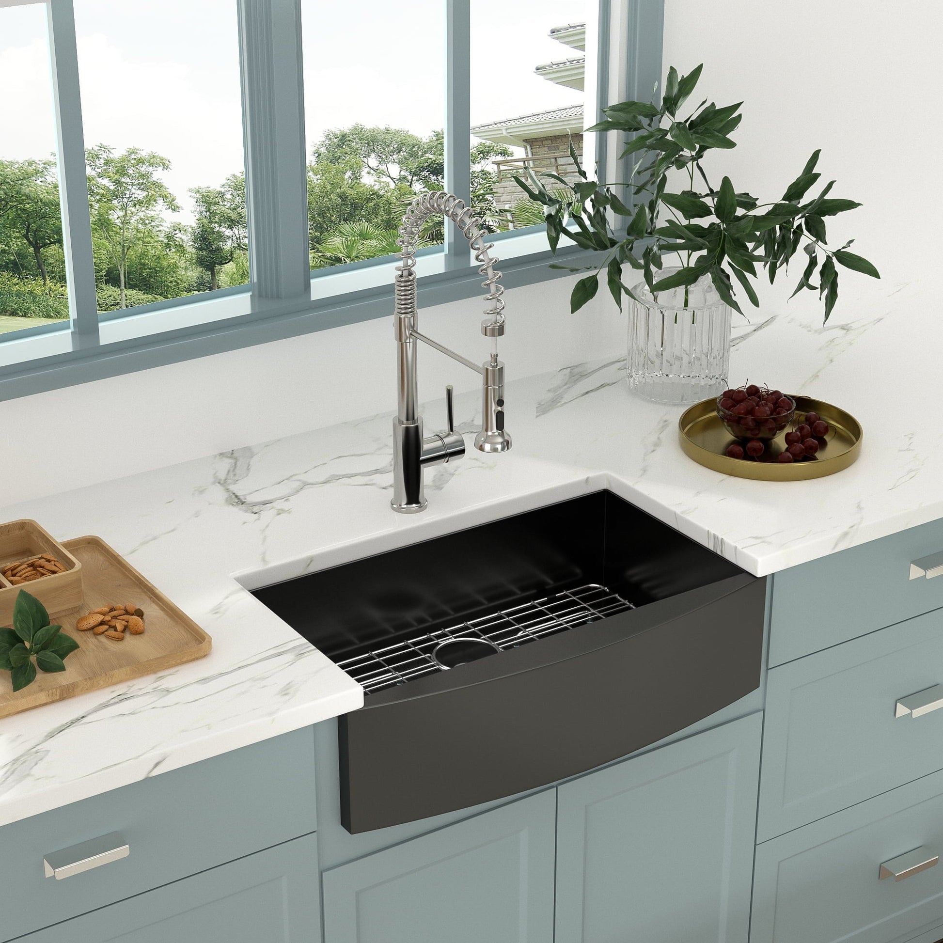 Lordear 30" x 20" Stainless Steel Black Single Bowl Farmhouse Kitchen Sink  from Lordear