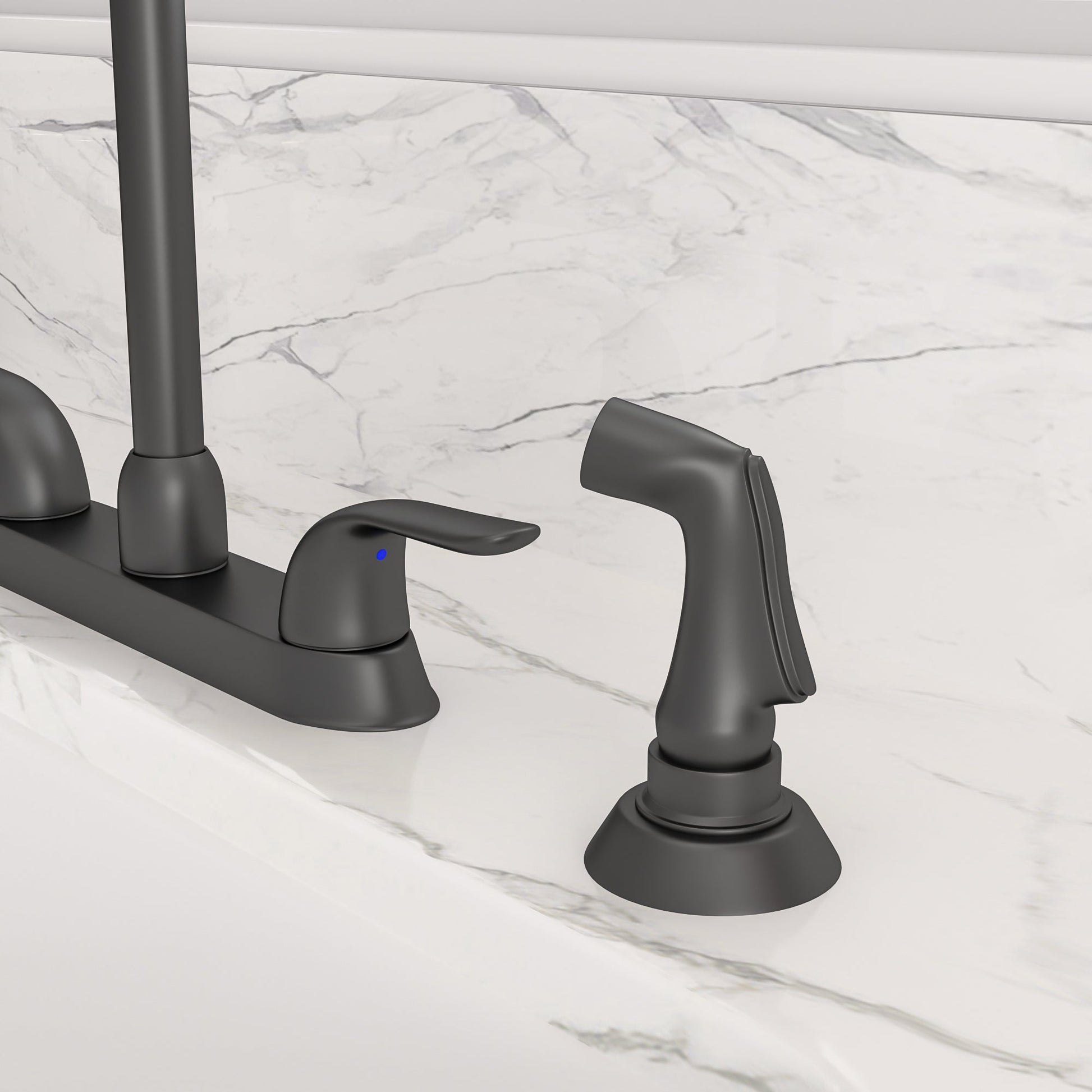 Lordear Brass Modern Design Double Handle Pull Out Spray Head Kitchen Faucet  from Lordear
