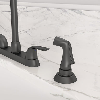 Lordear Brass Modern Design Double Handle Pull Out Spray Head Kitchen Faucet  from Lordear