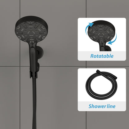 Lordear 5" Stainless Steel Wall Mounted Matte Black Round Rainfall Single Shower Head  from Lordear