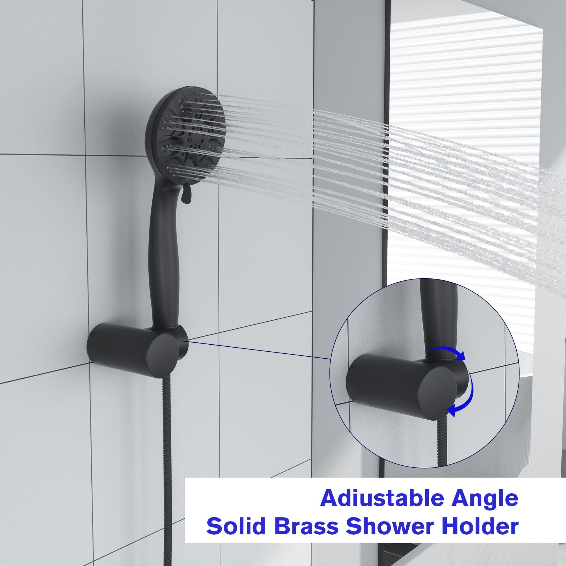 Lordear 10" ‎Stainless Steel Wall Mounted Matte Black Round Rainfall Shower Head  from Lordear