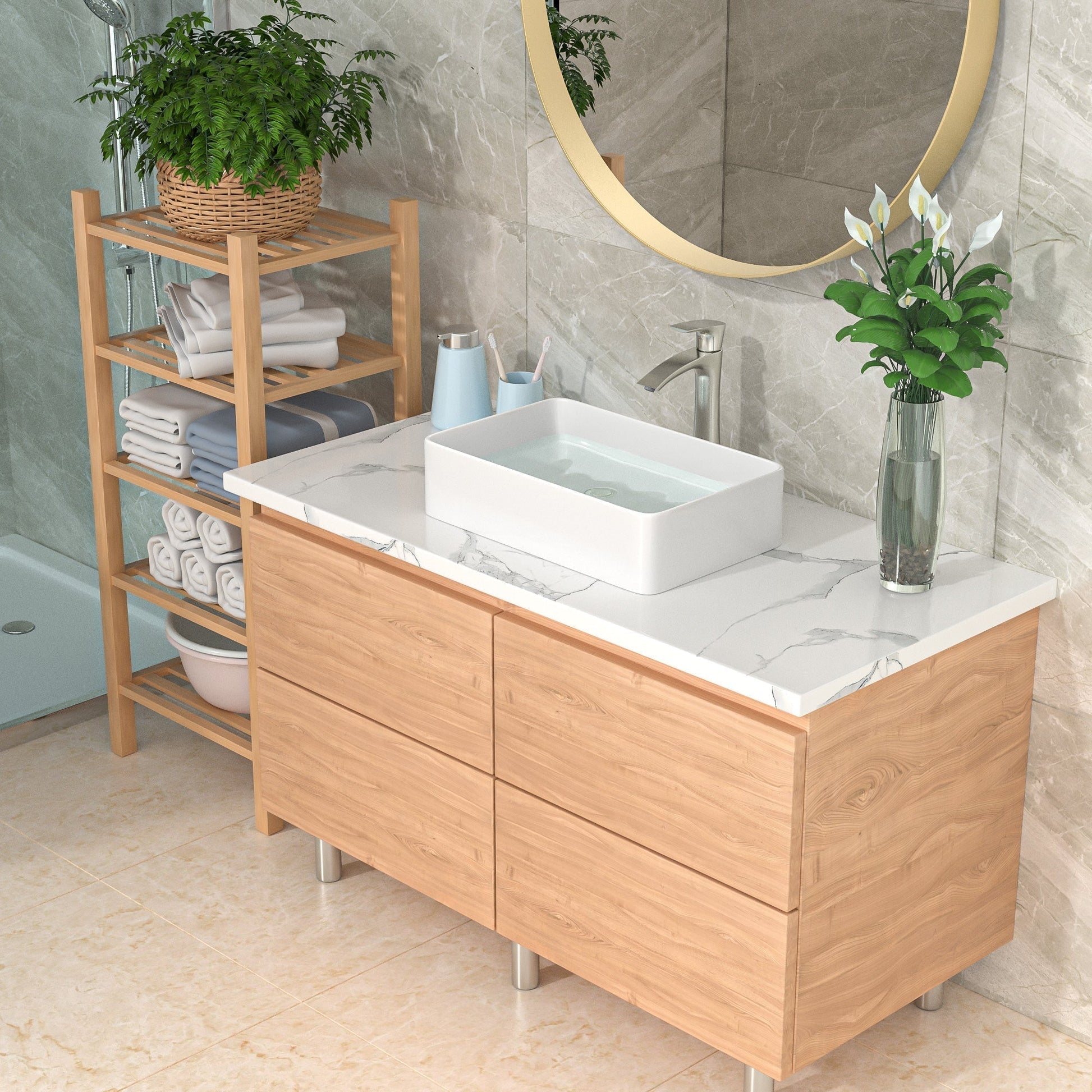 Lordear 21" x 14" White Ceramic Countertop Rectangular Vessel Bathroom Sink  from Lordear