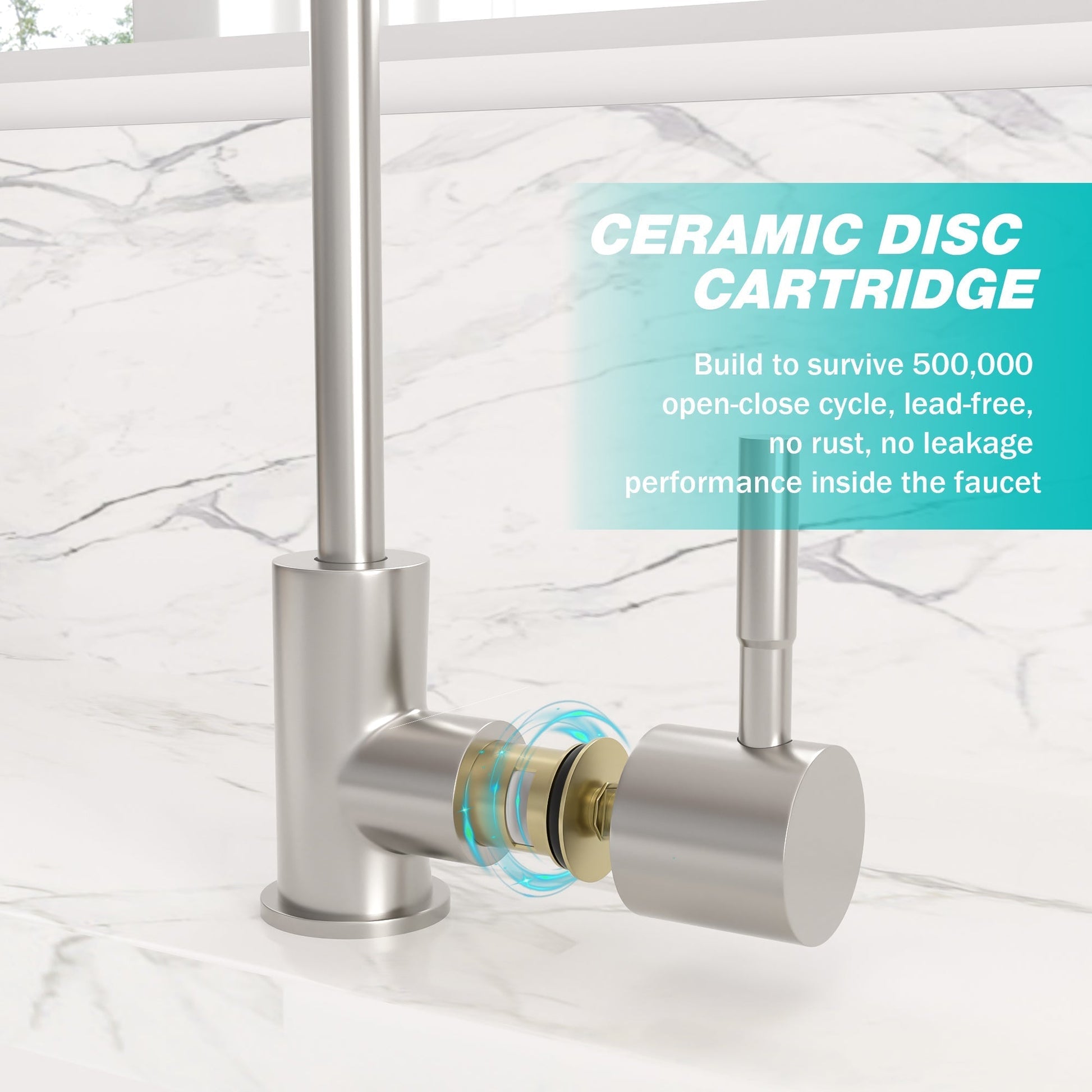 Lordear ‎Brass 360 Degree Rotating Booster Filter Kitchen Faucet  from Lordear