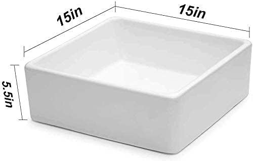 Lordear 15" x 15" White Ceramic Drop-in Square Vessel Bathroom Sink  from Lordear
