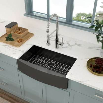 Lordear 30" x 20" Stainless Steel Black Single Bowl Farmhouse Kitchen Sink  from Lordear